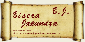 Bisera Japundža vizit kartica